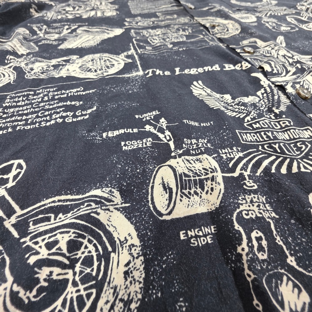 Harley-Davidson Tori Richard Shirt XL Black Blueprint The Legend Begins Hawaii - Picture 3 of 13